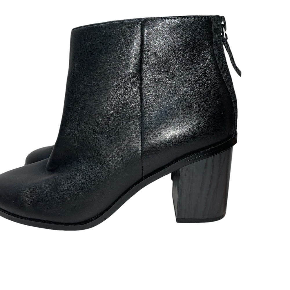 Splendid Women's Boots Size 8.5M Black Leather Upper Ankle Back Zip "Magnolia" - Picture 4 of 8